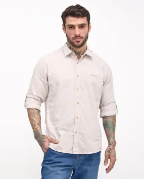 Camisa Hombre Coto Beige Botanico