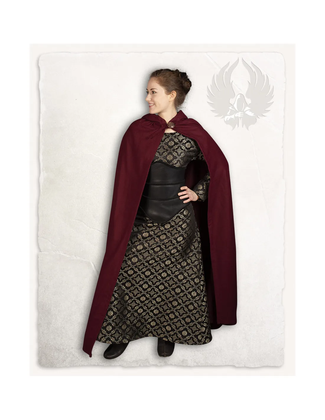 Corpiño medieval Escarlata - Negro